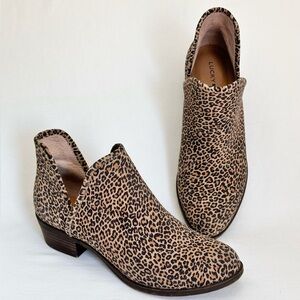 Lucky Brand Leopard Print Bootie Women's Shoes size 8
